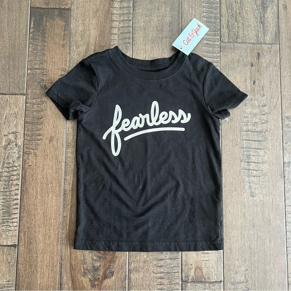 CAT & Jack Fearless Unisex T-Shirt Tee 2T Toddler Black